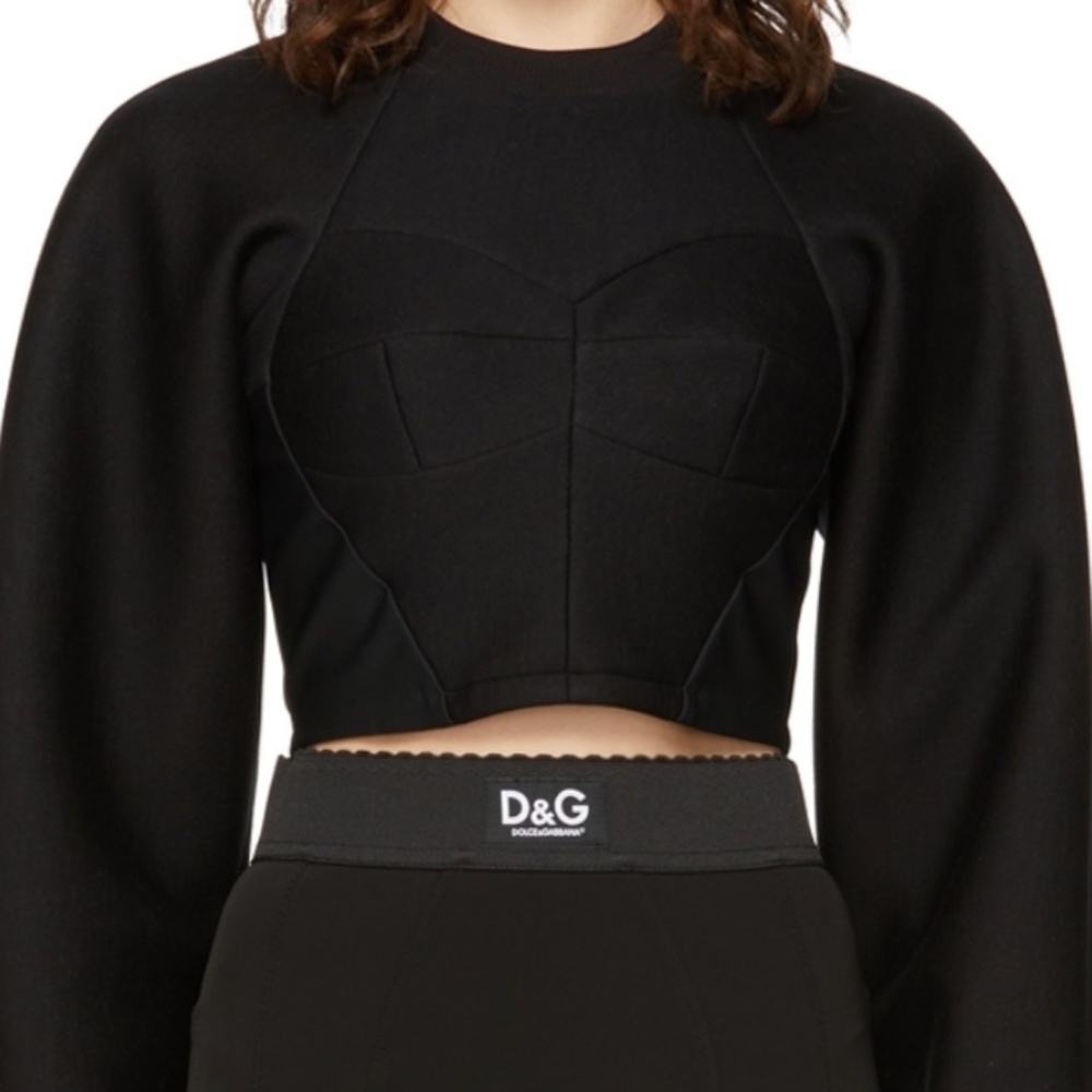 NWOT Dolce & Gabbana Black Sweetheart Sweatshirt SZ, IT44/US8 Orig Price $1025